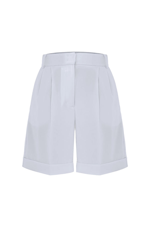 High-waisted shorts with pleats and turn-ups - Short KUMAOKA