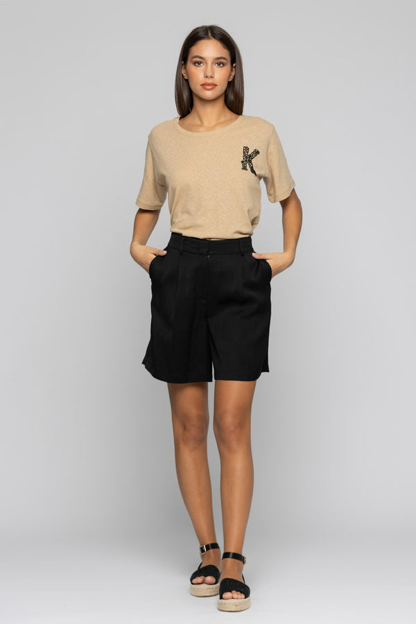 Pleated shorts with welt pockets - Short QUERIDO