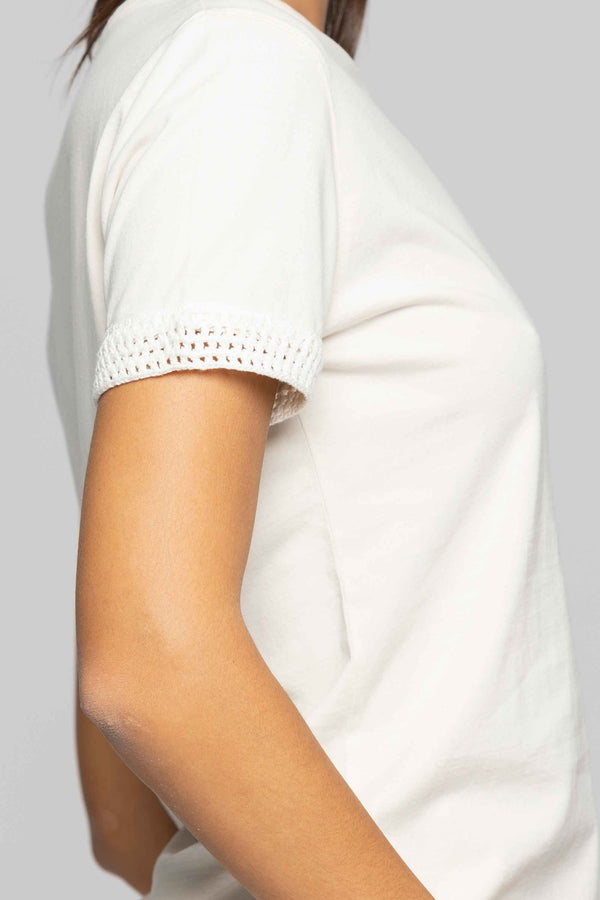T-shirt en coton avec broderie sur les manches - T-shirt LOIS