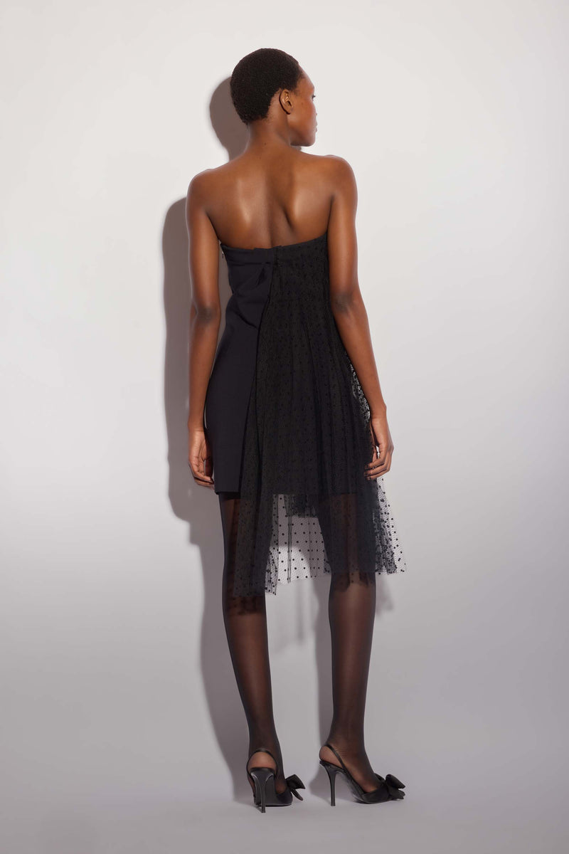 Layered mini dress in polka dot tulle - Dress EVASIO