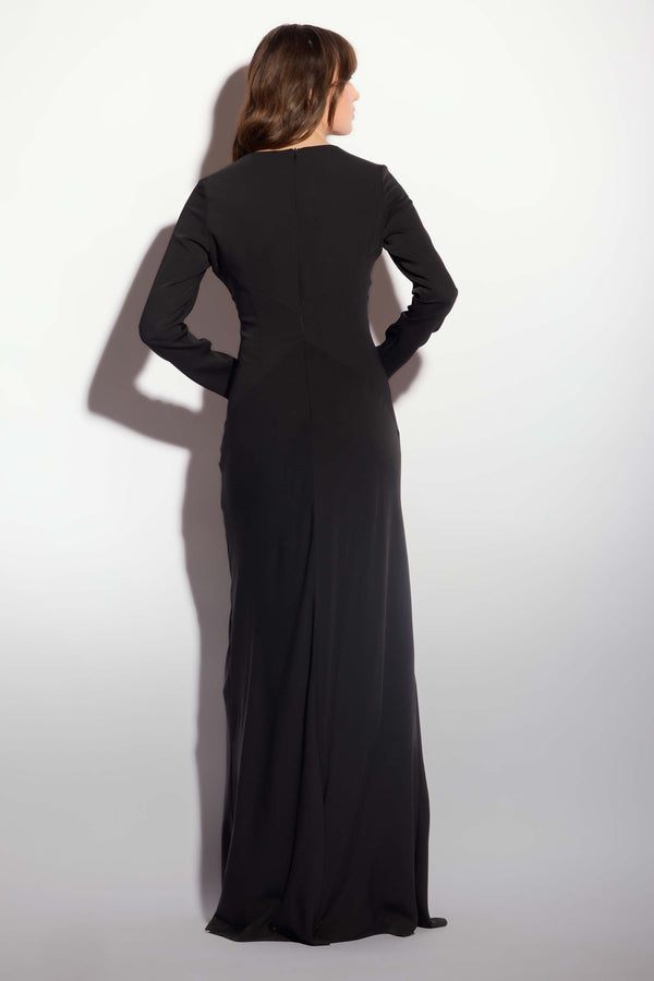 Long dress with a front cut-out - Dress AXELLE