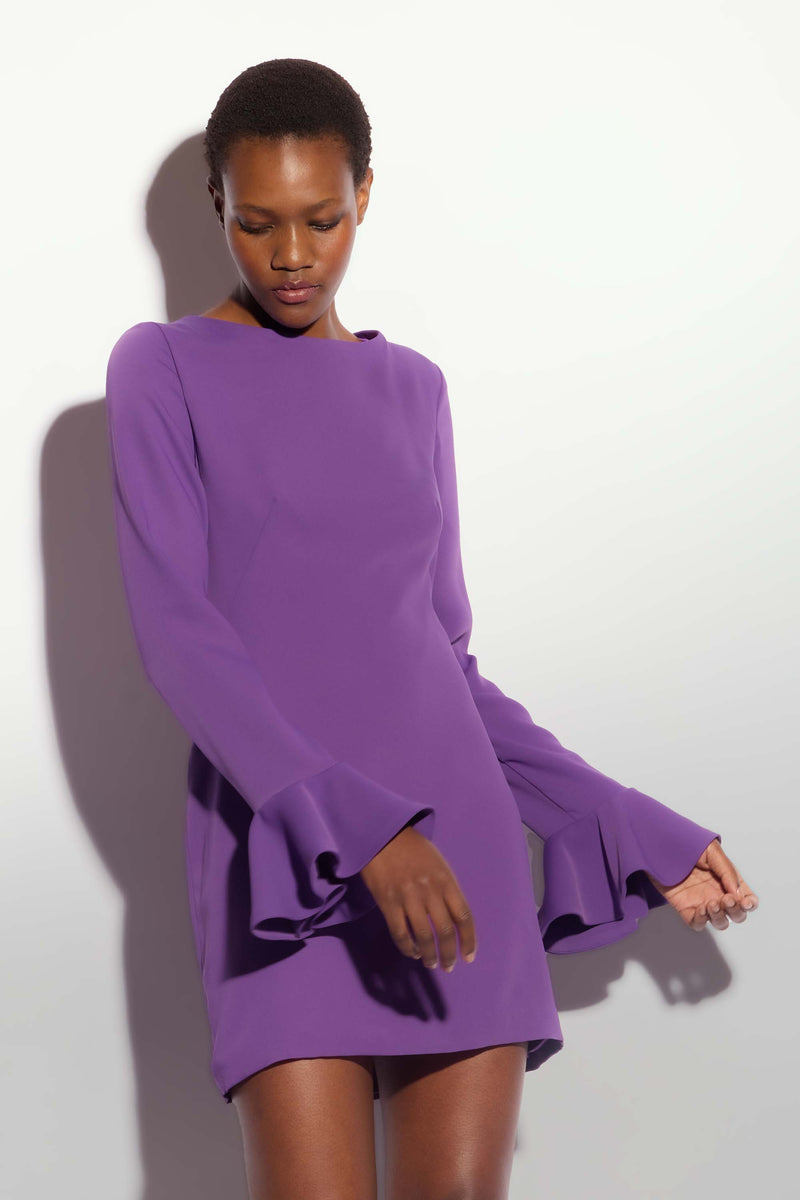 Long-sleeved mini dress with ruffles - Dress AMAYA