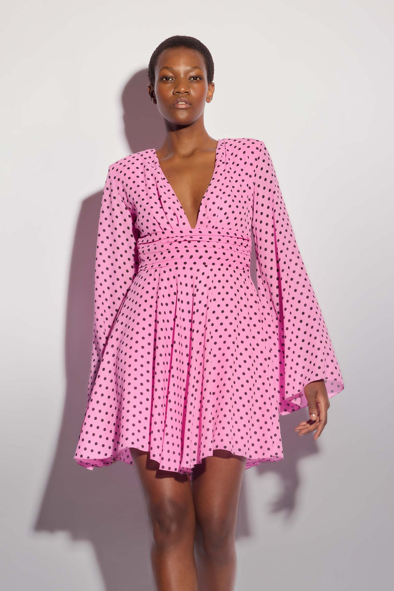 Patterned dress with bell sleeves - Dress MIMI