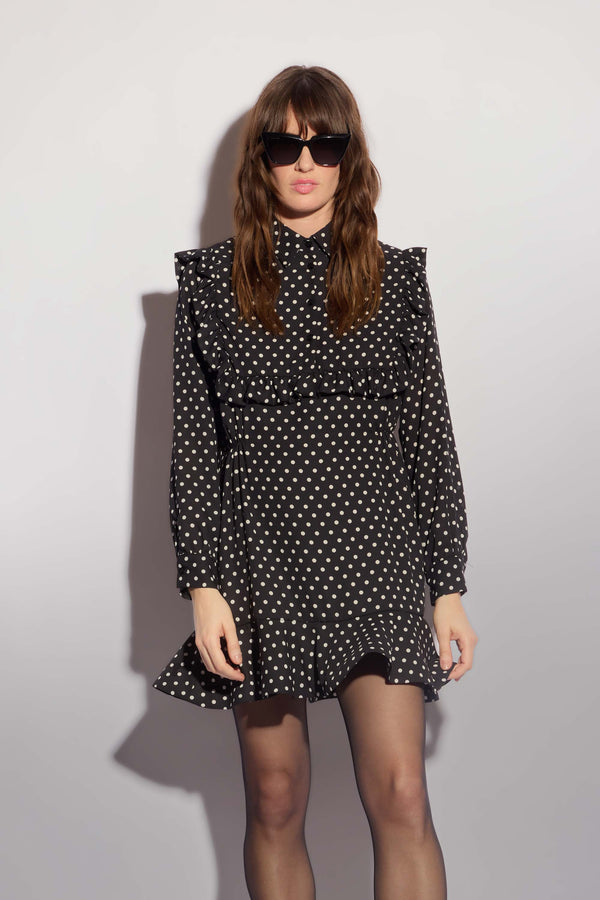 Polka dot patterned shirt dress - Dress LIVES