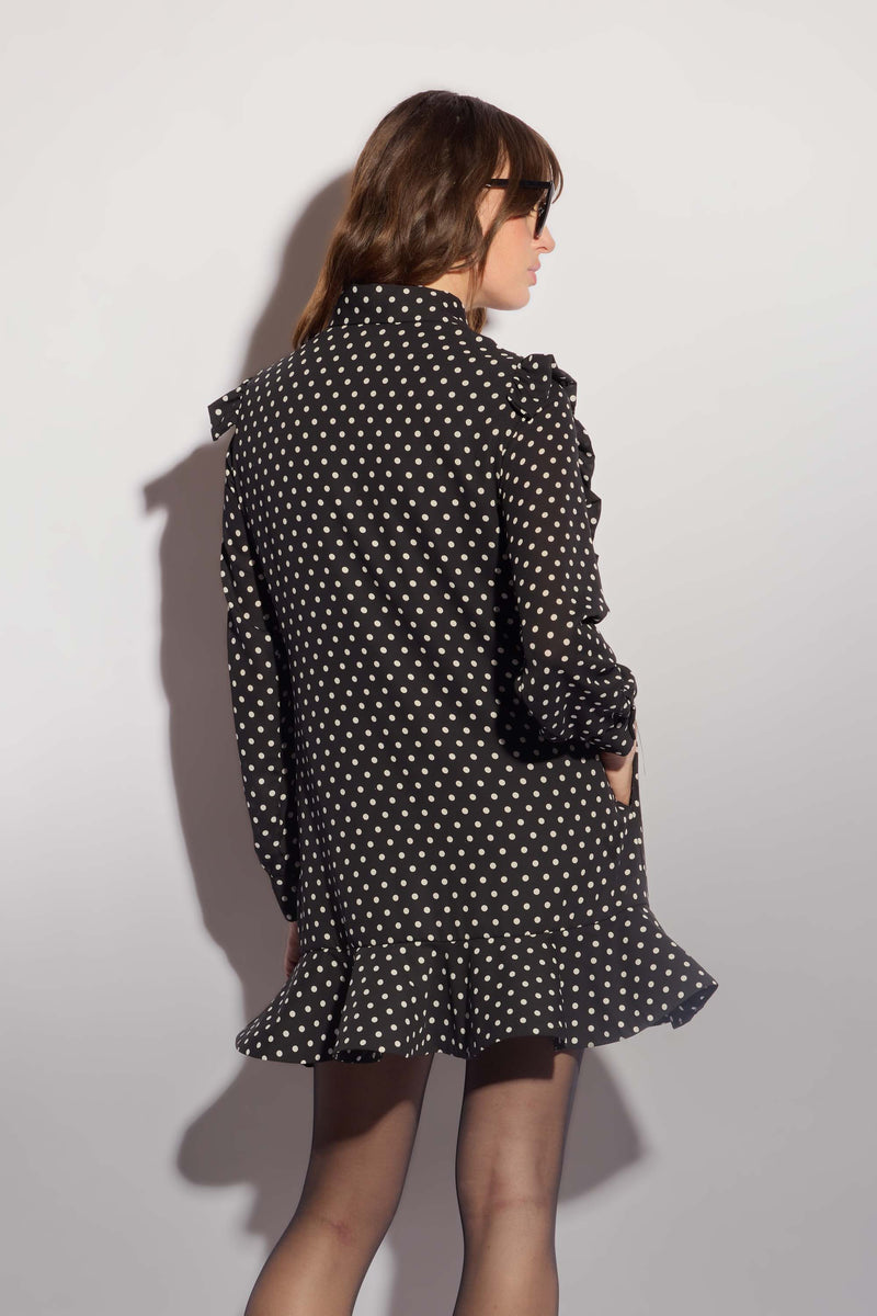 Polka dot patterned shirt dress - Dress LIVES