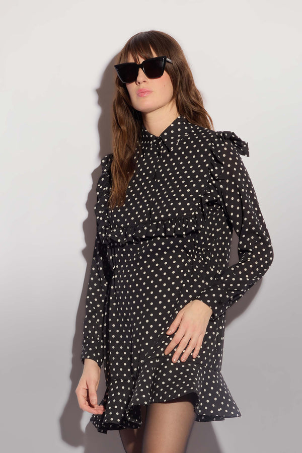 Polka dot patterned shirt dress - Dress LIVES