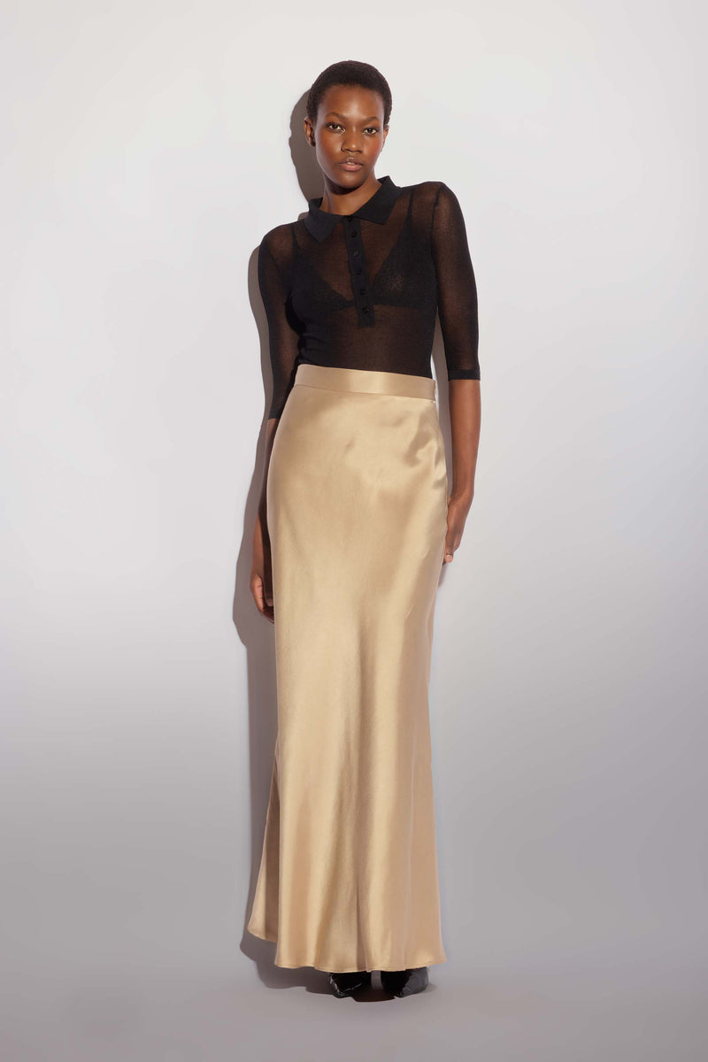 Jupe Longue En Satin Pour Femme - Taille Haute, Ceinture élastique - Polyester/élasthanne - Cérémonie, Bureau