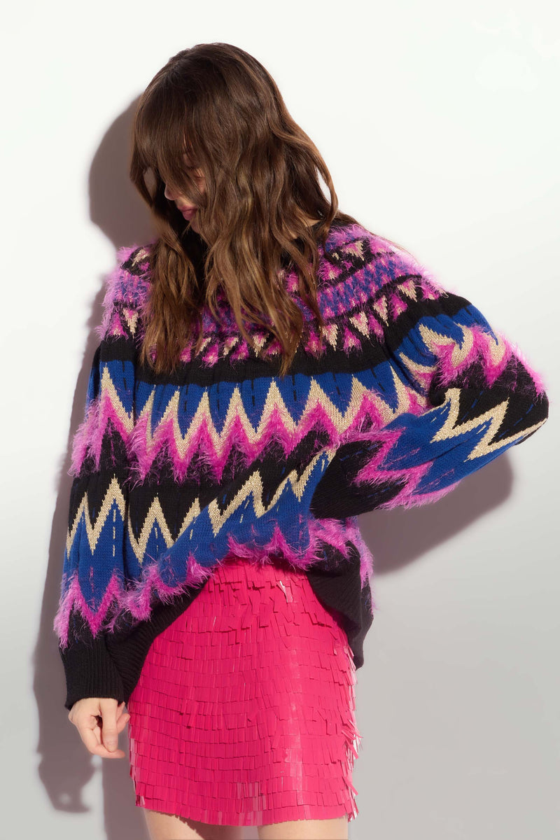 Jumper with a zig-zag pattern - Sweater ARMONIA