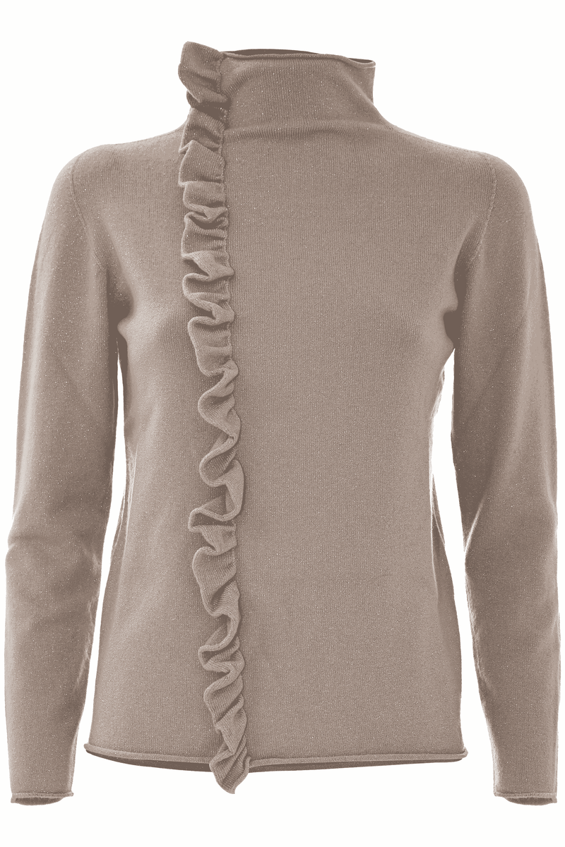 Grey ruffle neck jumper best sale