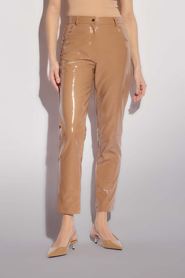 Pantaloni straight in tessuto lucido - Pantalone MARYSOL