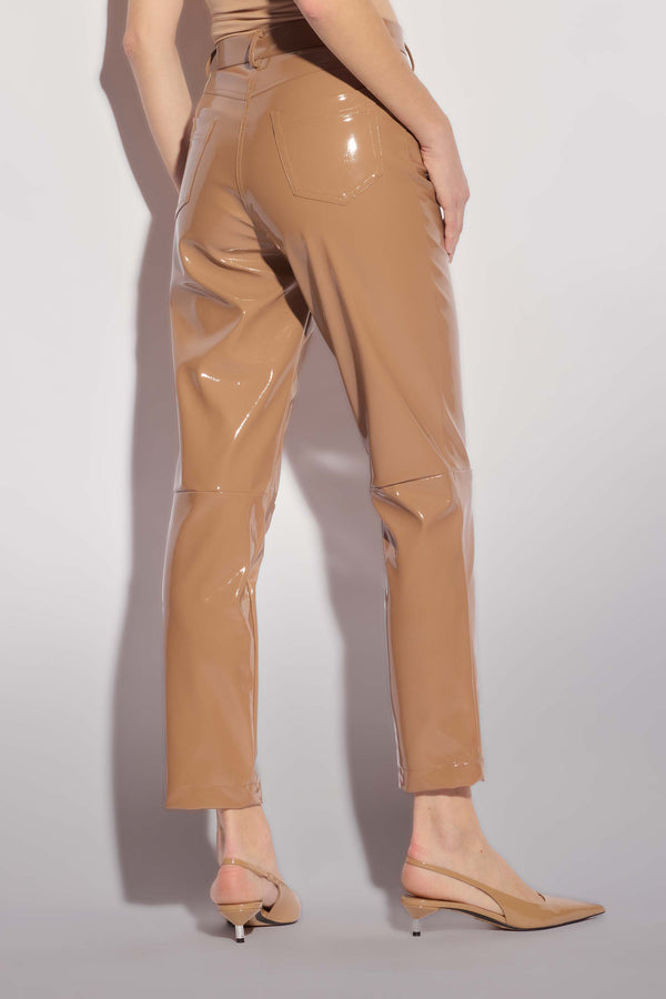 Pantaloni straight in tessuto lucido - Pantalone MARYSOL