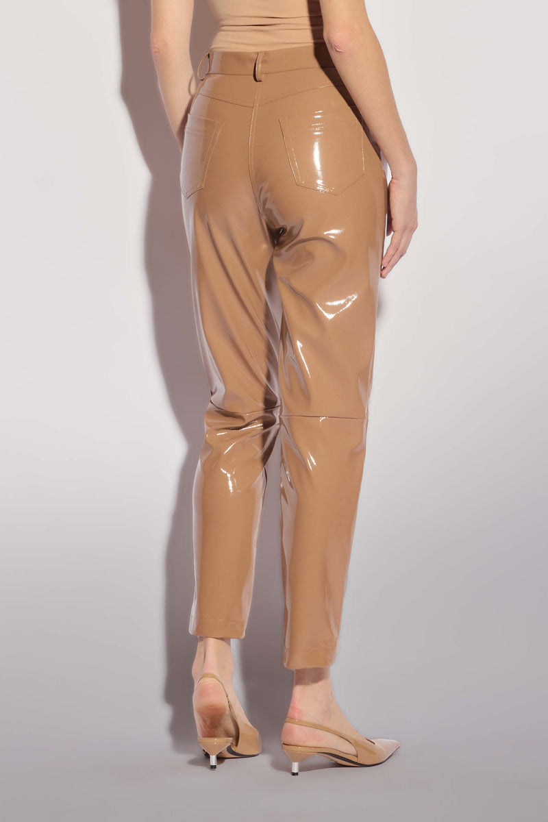 Straight leg trousers in shiny fabric - Trousers MARYSOL