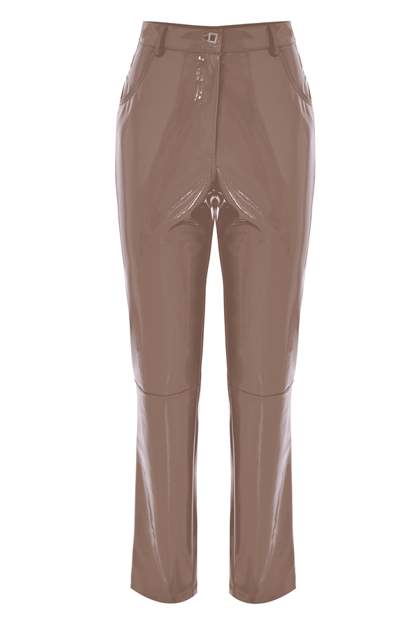 Straight leg trousers in shiny fabric - Trousers MARYSOL