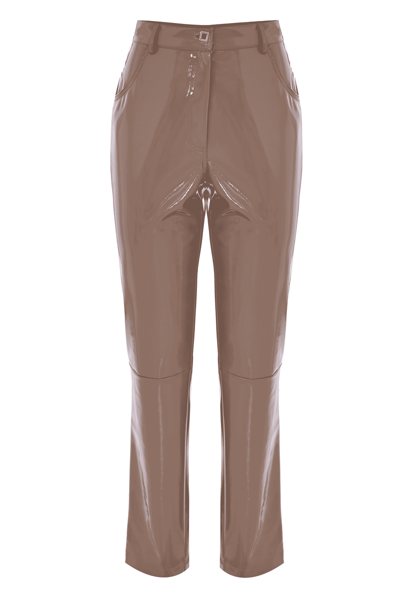 Pantaloni straight in tessuto lucido - Pantalone MARYSOL