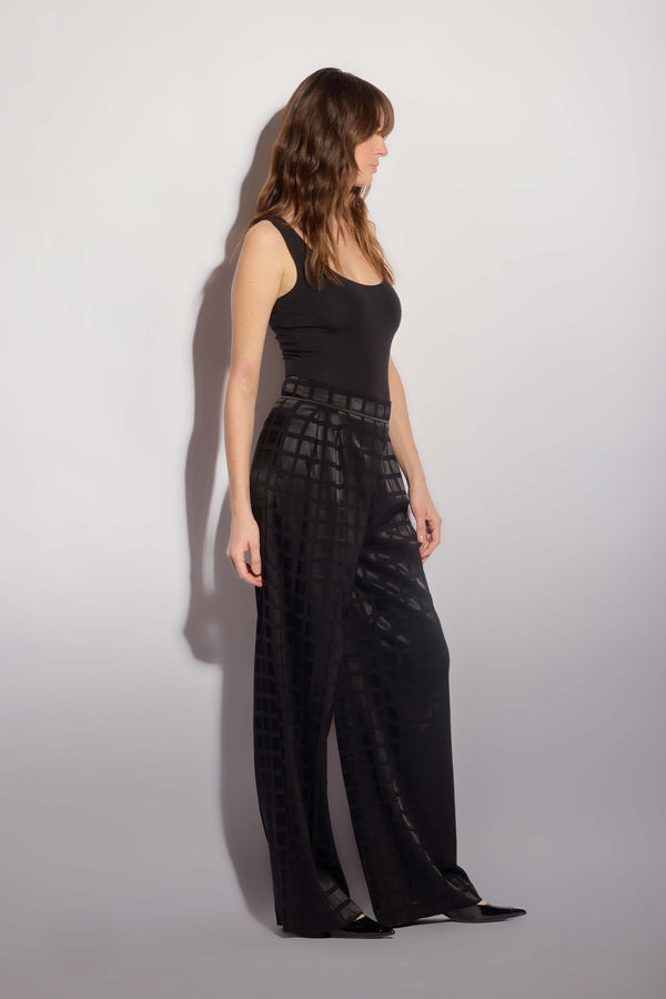 Straight leg trousers in a checked print - Trousers TAREK