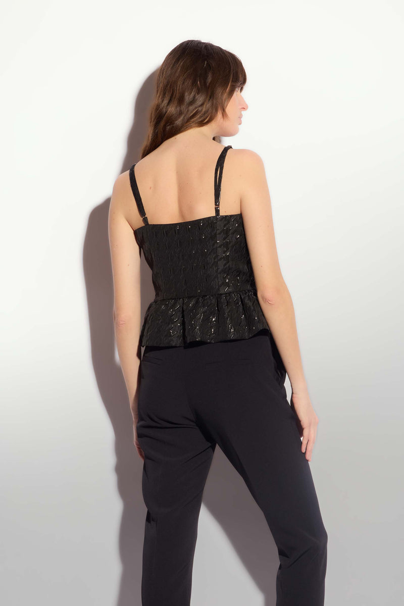 Top peplum à motif avec décolleté en V - Top ANTONIE