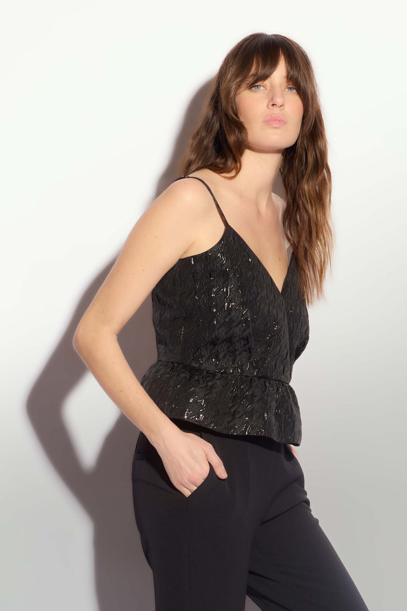 Top peplum à motif avec décolleté en V - Top ANTONIE