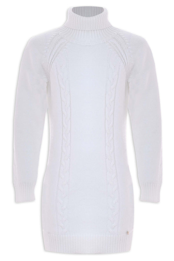 White Cable Knit Jumper - Dress ARIANE