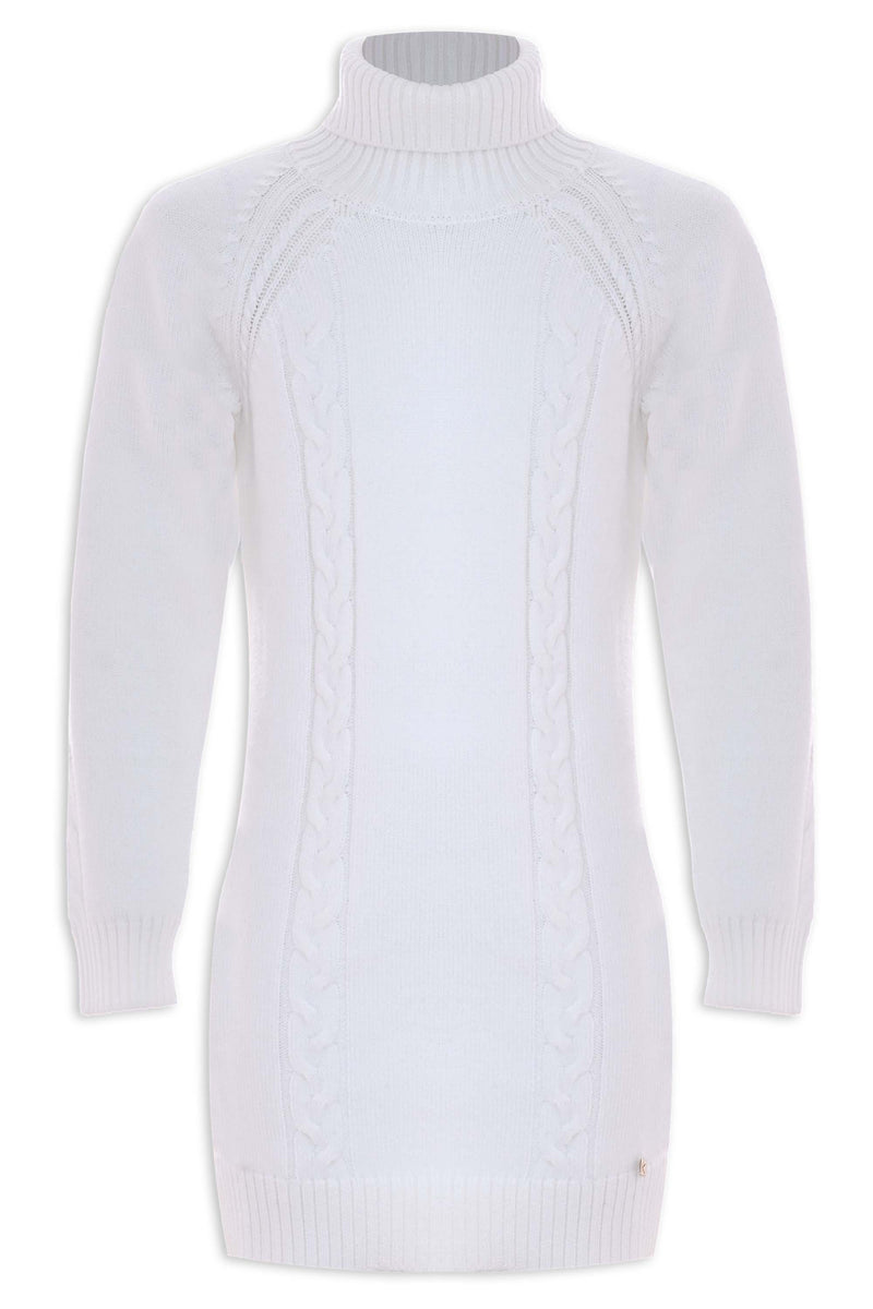 White Cable Knit Jumper - Dress ARIANE