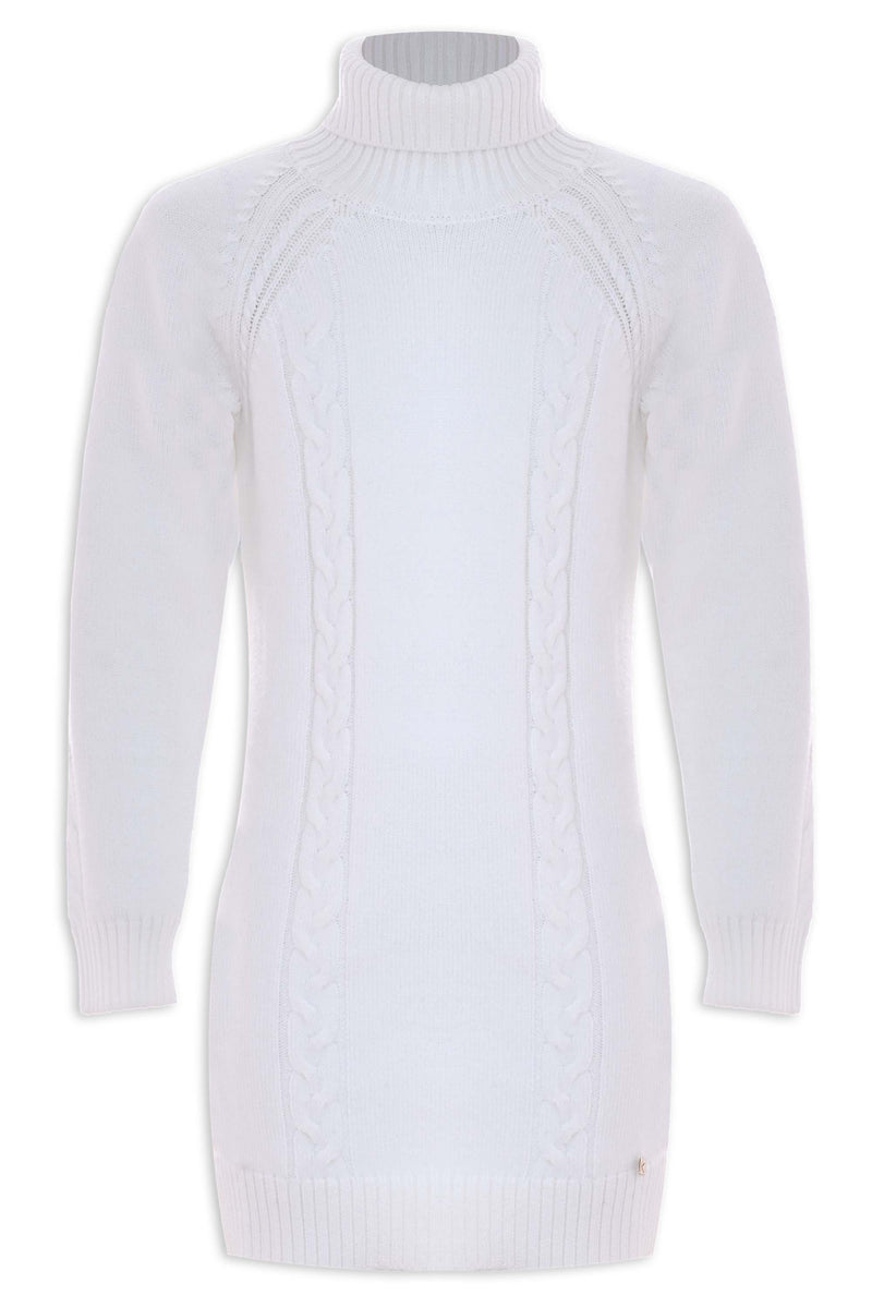 White Cable Knit Jumper - Dress ARIANE | Kocca White Cable Knit Jumper - Dress ARIANE | Kocca