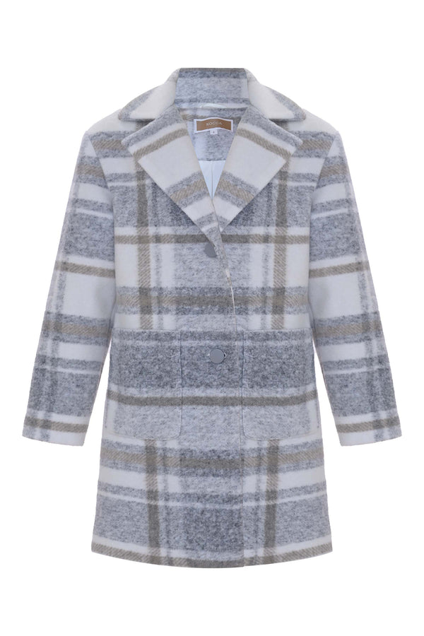 Grey Checked Coat - Coat BLASIE