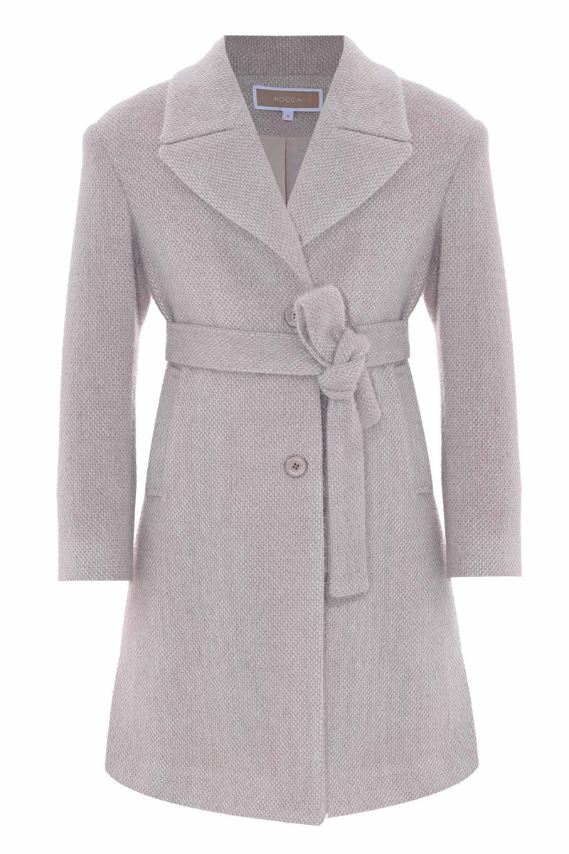 Girls' grey coat with belt - Coat TOYOYO