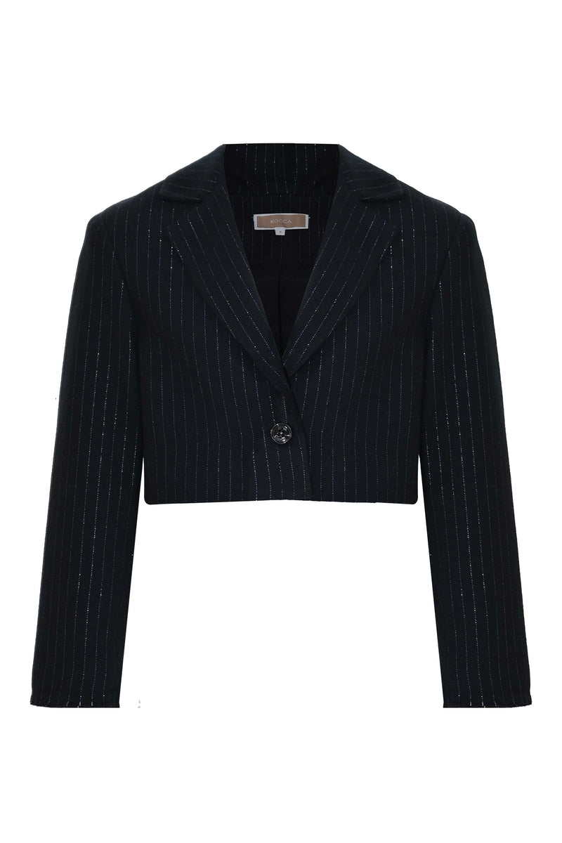 Girls' pinstripe cropped jacket - Jacket SINIKA