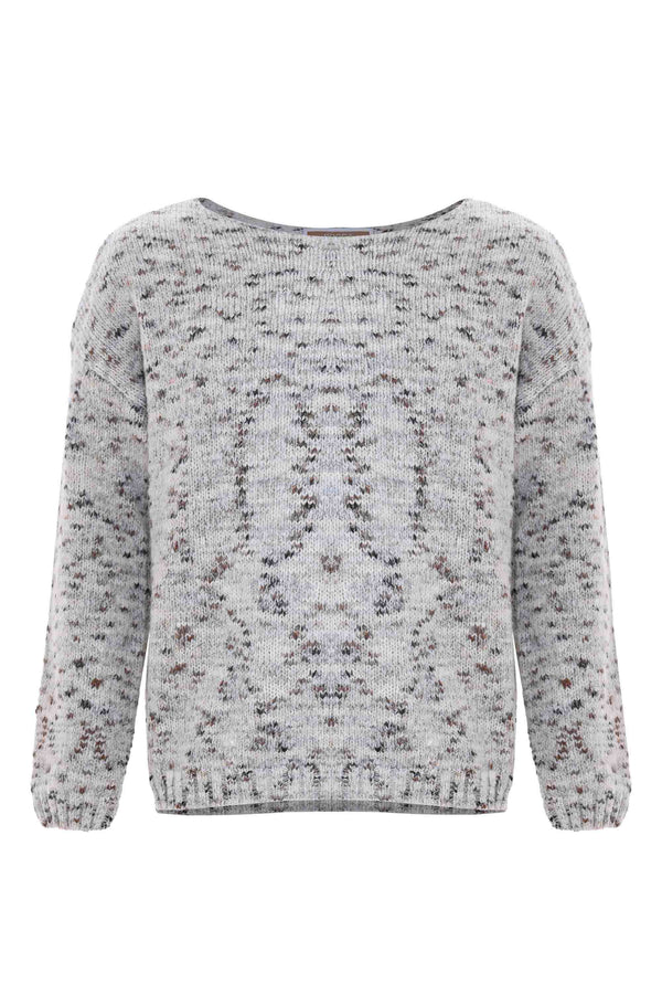 Patterned melange sweater - Pull SAMONA