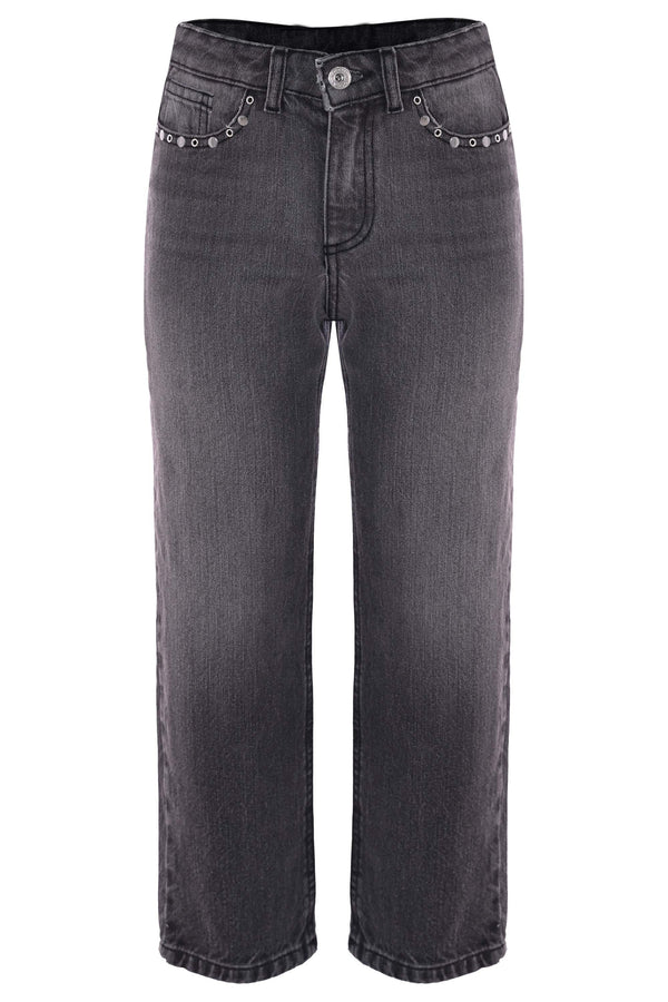 Grey Studded Jeans - Pants Denim DIDRIK