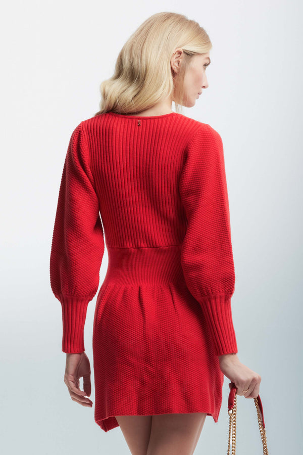 Knitted dress with a plunging neckline - Dress In Sweater JAKE