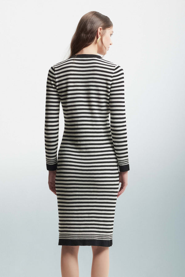 Knitted dress with a striped pattern - Dress In Sweater MIANNA