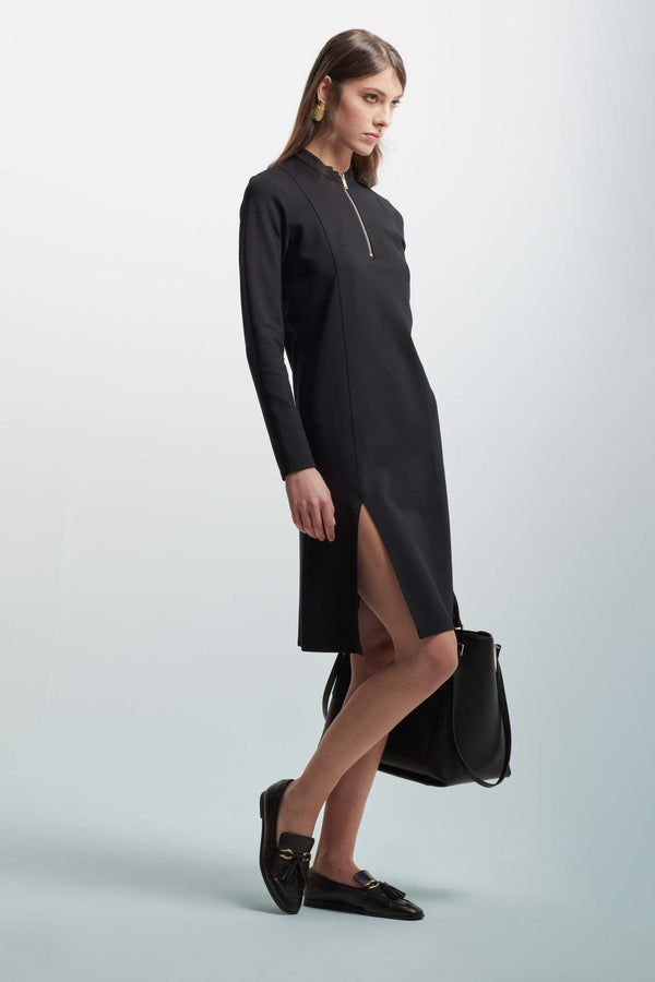 Dress with a slit and metal zip - Dress EGID