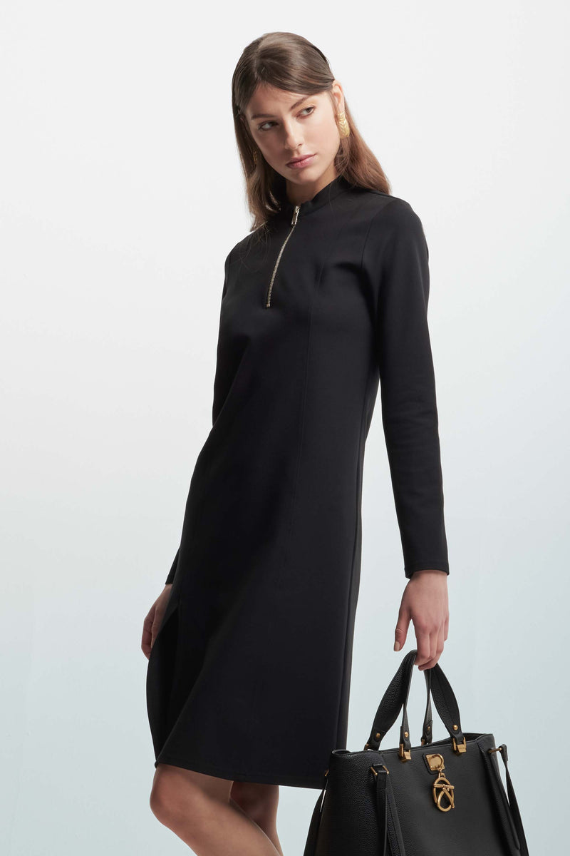 Dress with a slit and metal zip - Dress EGID