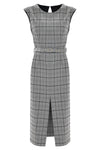 Patterned dress with a slit and belt - Dress RICKY