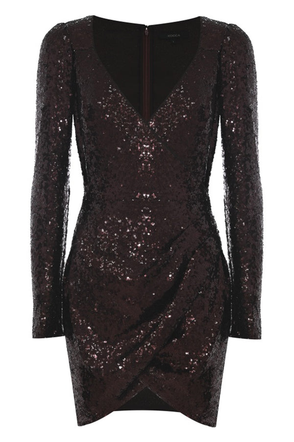 Sequinned mini dress with draped details - Dress ESTELLA