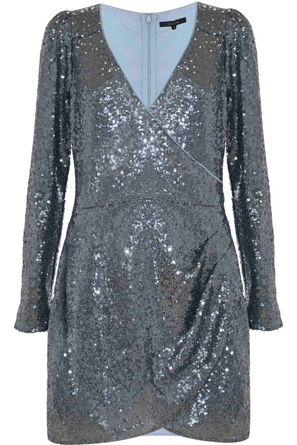 Sequinned mini dress with draped details - Dress ESTELLA