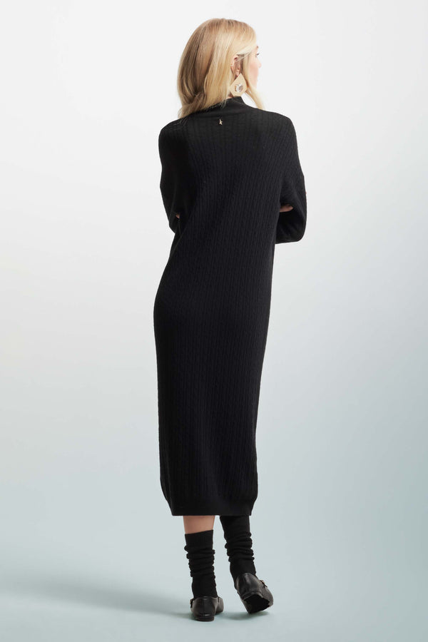 Long knitted polo neck dress - Dress In Sweater ANETTE