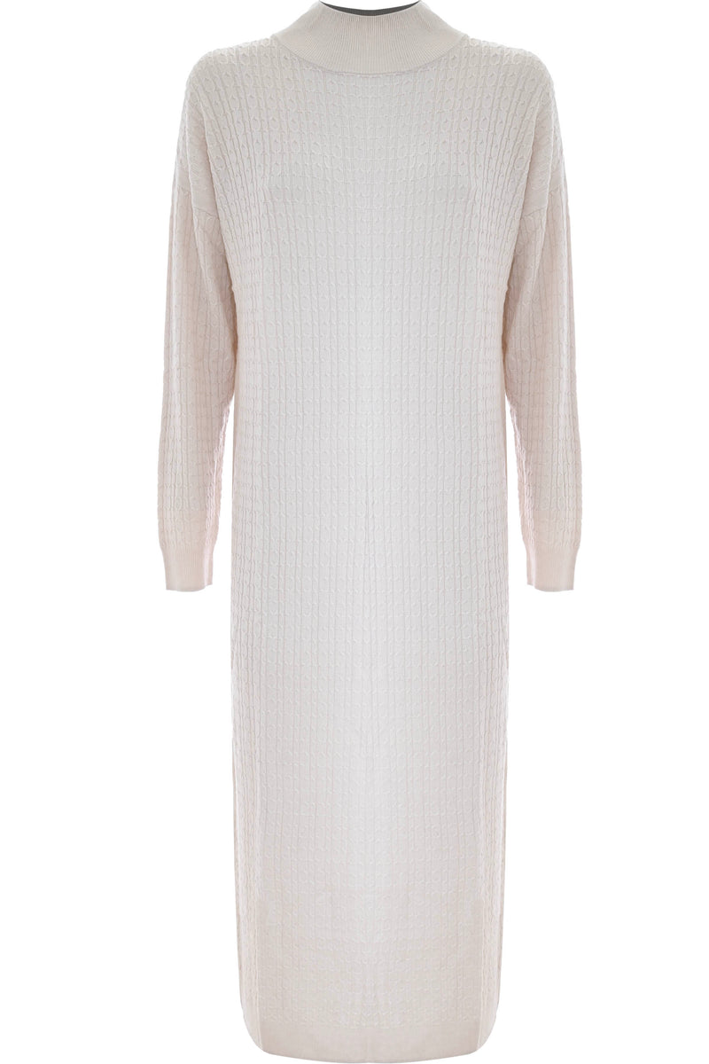 Long knitted polo neck dress - Dress In Sweater ANETTE