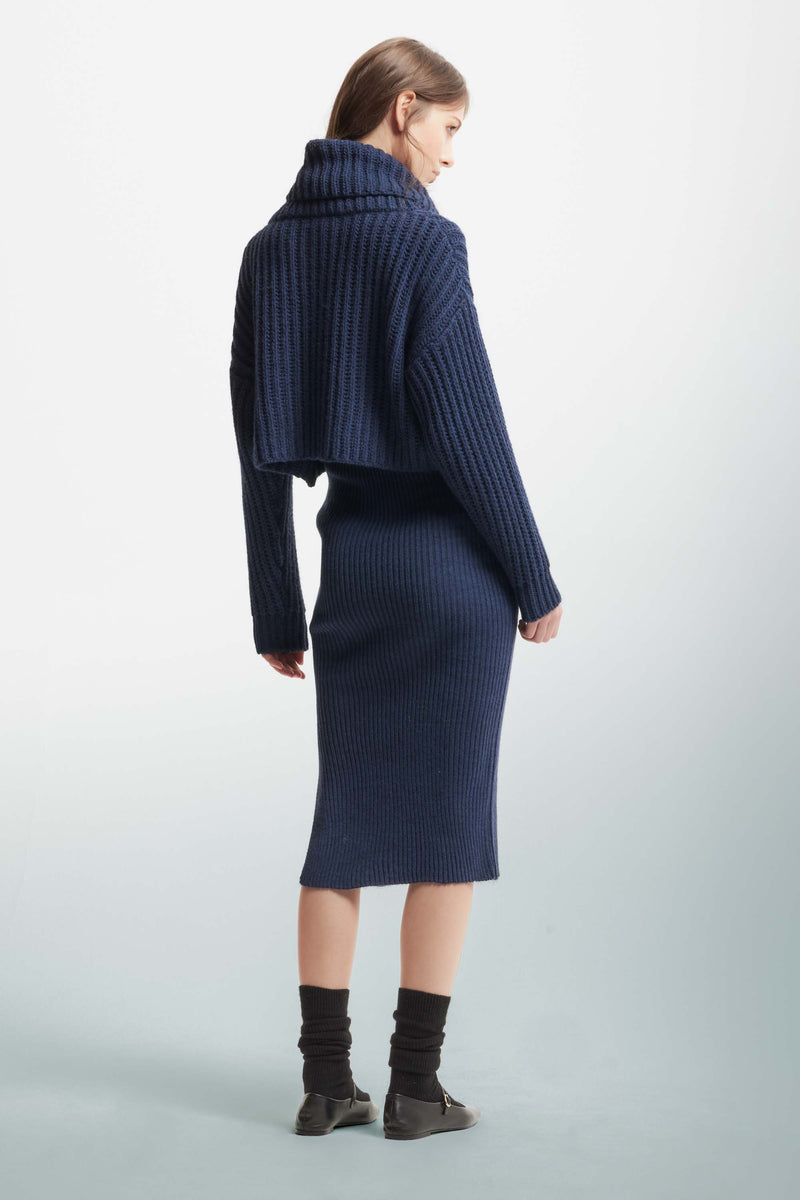 Knitted dress with a hood - Dress In Sweater ARIAN