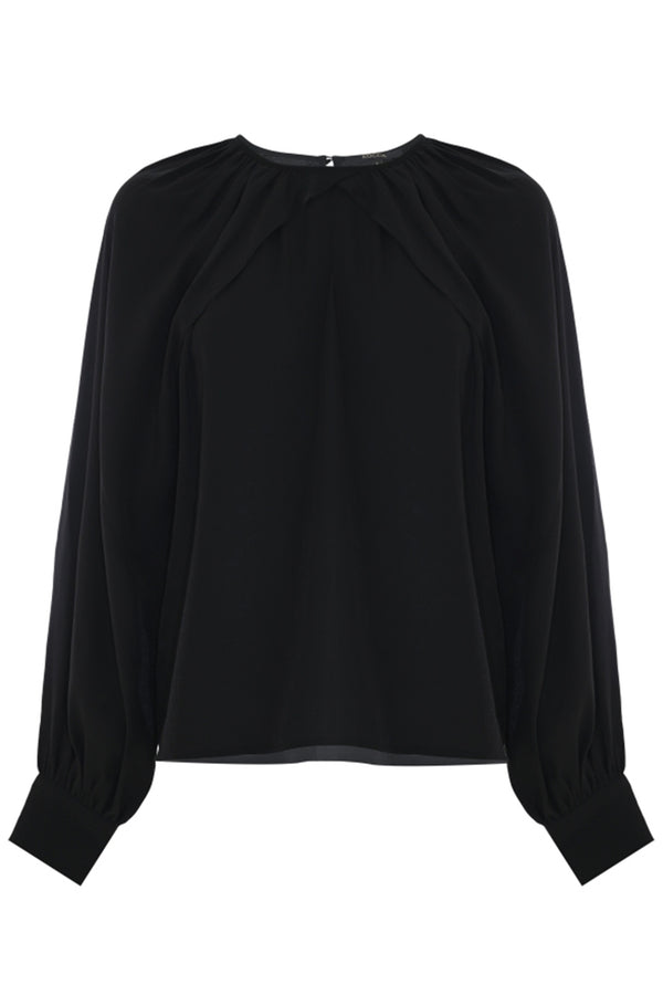 Elegant blouse with draped sleeves - Blouse AIHARA