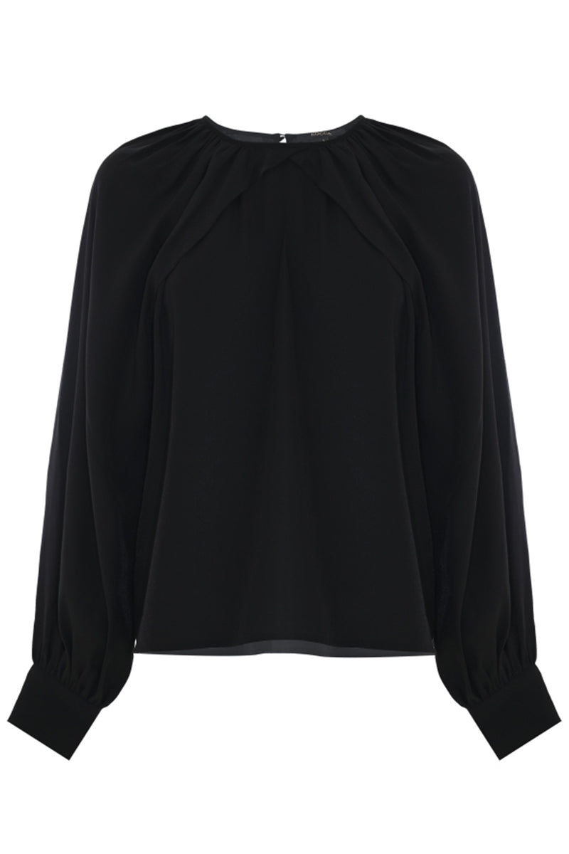 Elegant blouse with draped sleeves - Blouse AIHARA