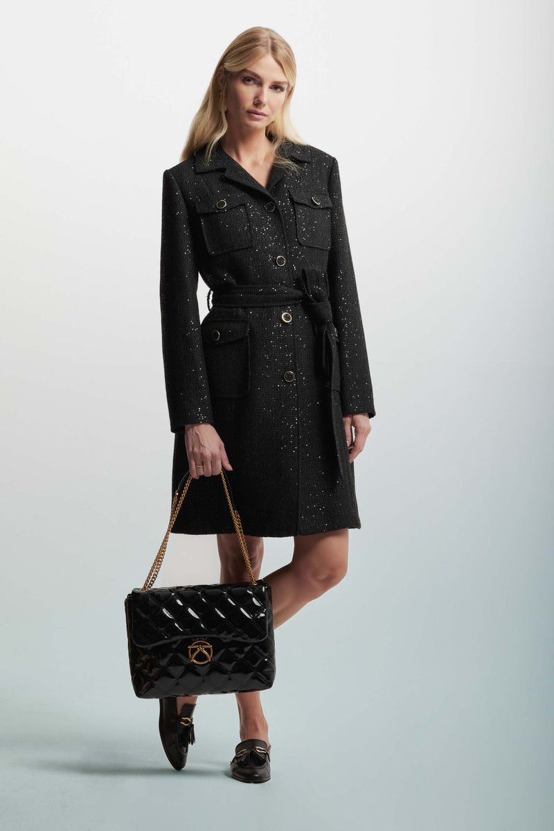 Coat with pockets and a matching belt - Coat SUSANNE