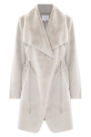 Sheepskin coat with a button and drawstring - Coat THESI