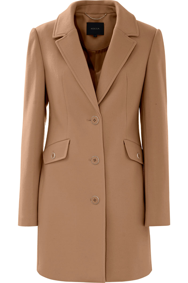 Women's coat with a lapel collar - Coat ANTEO