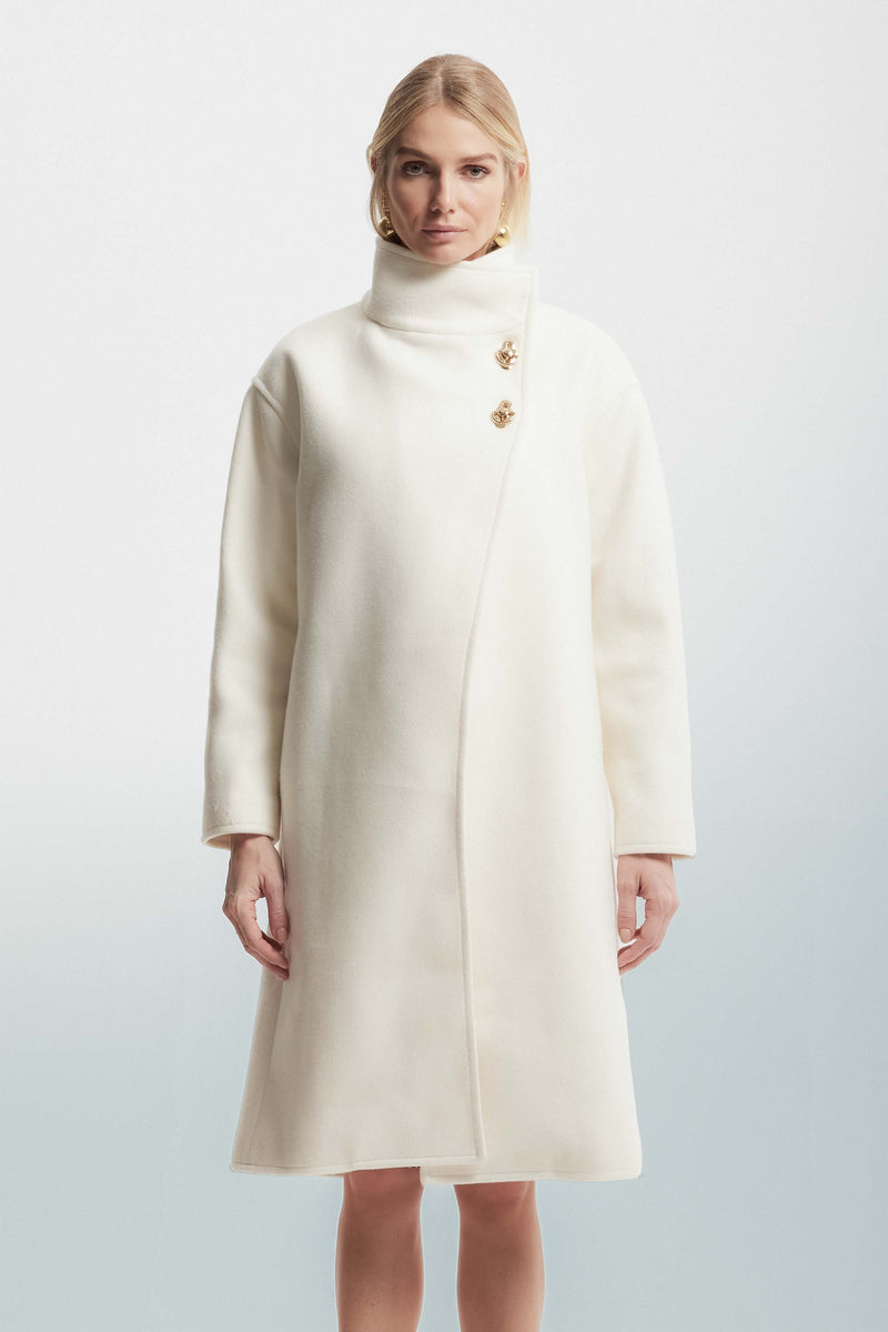 High neck coat with jewelled buttons - Coat AMADA