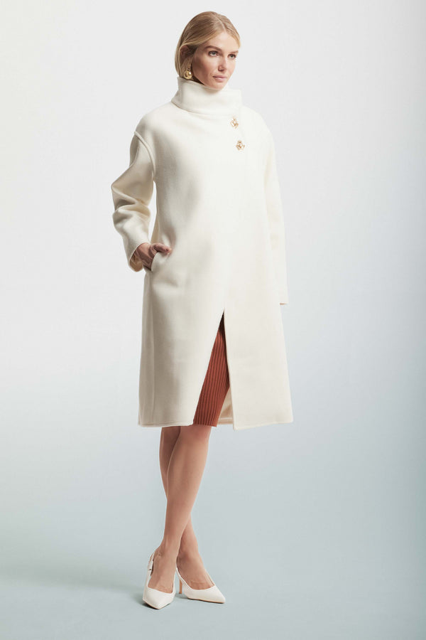 High neck coat with jewelled buttons - Coat AMADA