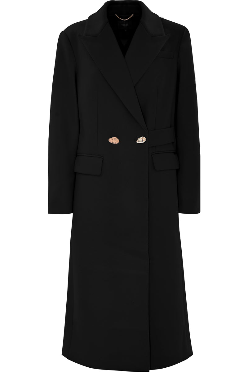 Long belted coat with jewelled buttons - Coat BRYAN