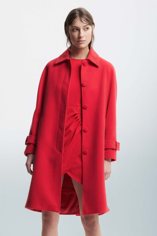 Minimalist coat with a concealed fastening - Coat MANILA