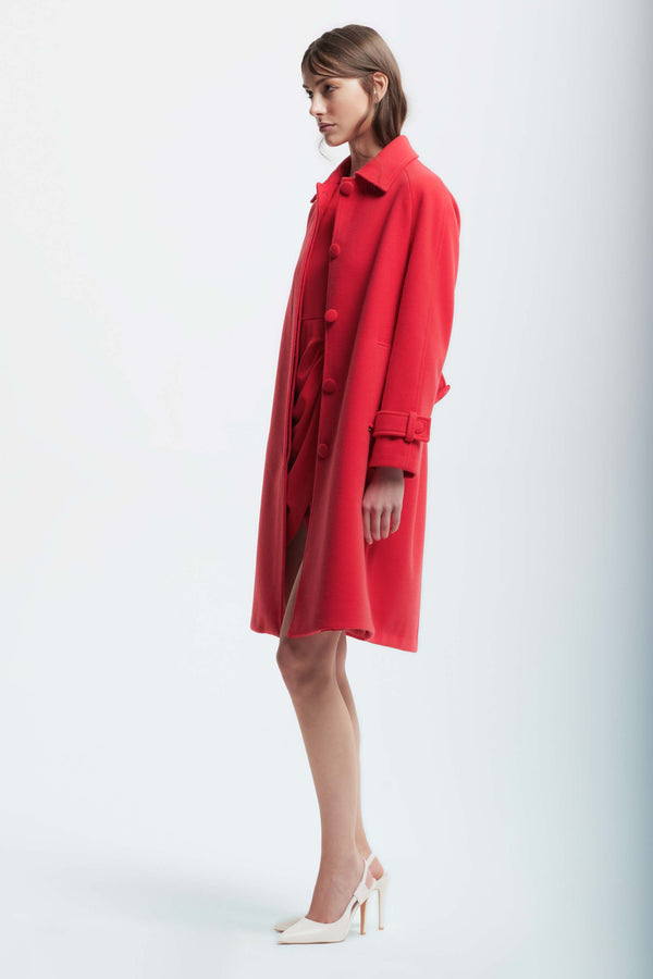 Minimalist coat with a concealed fastening - Coat MANILA