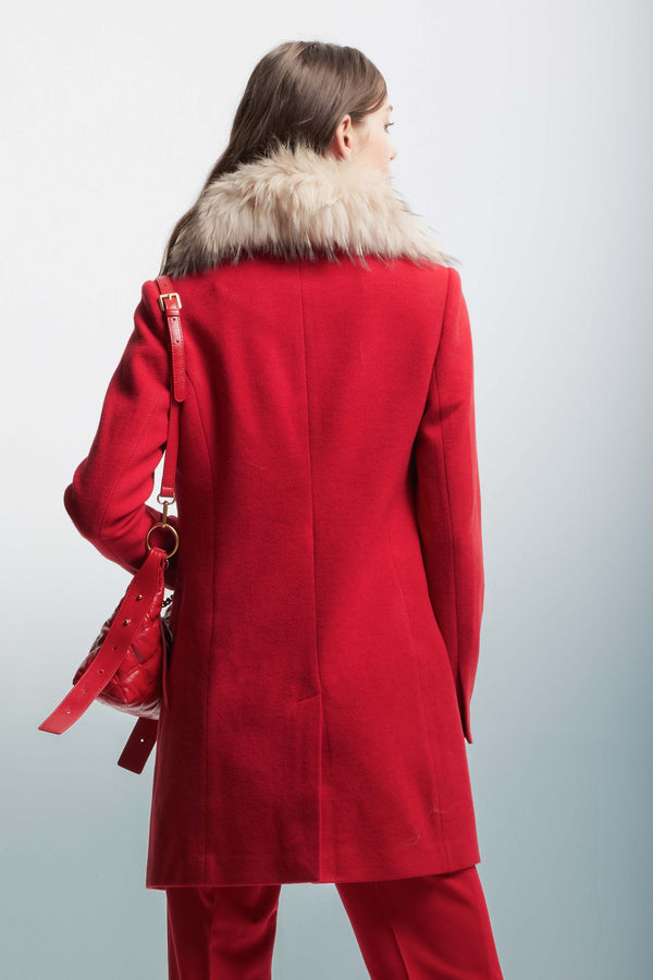 Coat with a soft fur collar - Coat JOLENYFUR